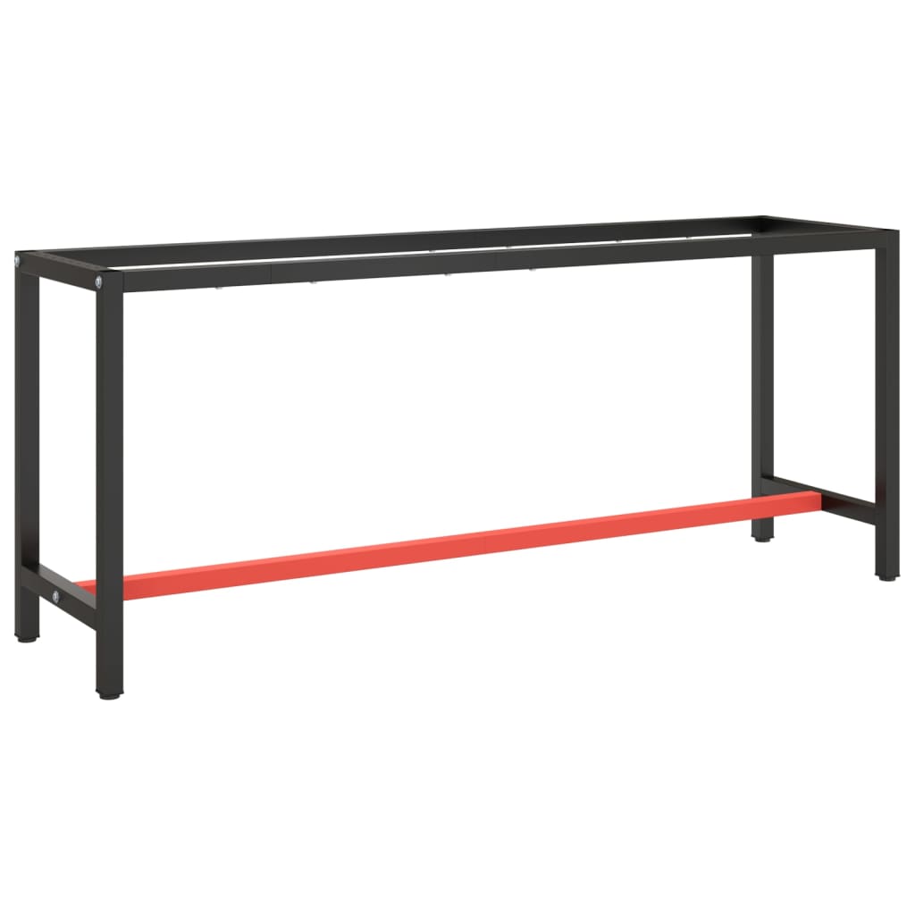 vidaXL Workbench Frame Matte Black and Matte Red 190x50x79 cm Metal