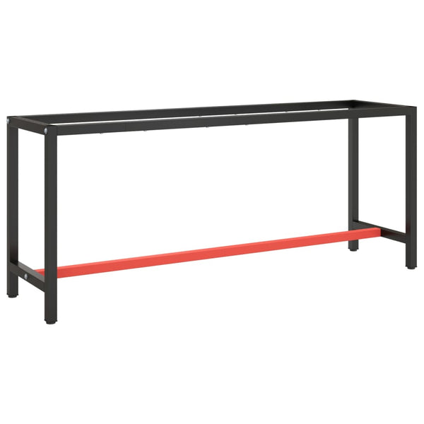 vidaXL Workbench Frame Matte Black and Matte Red 190x50x79 cm Metal
