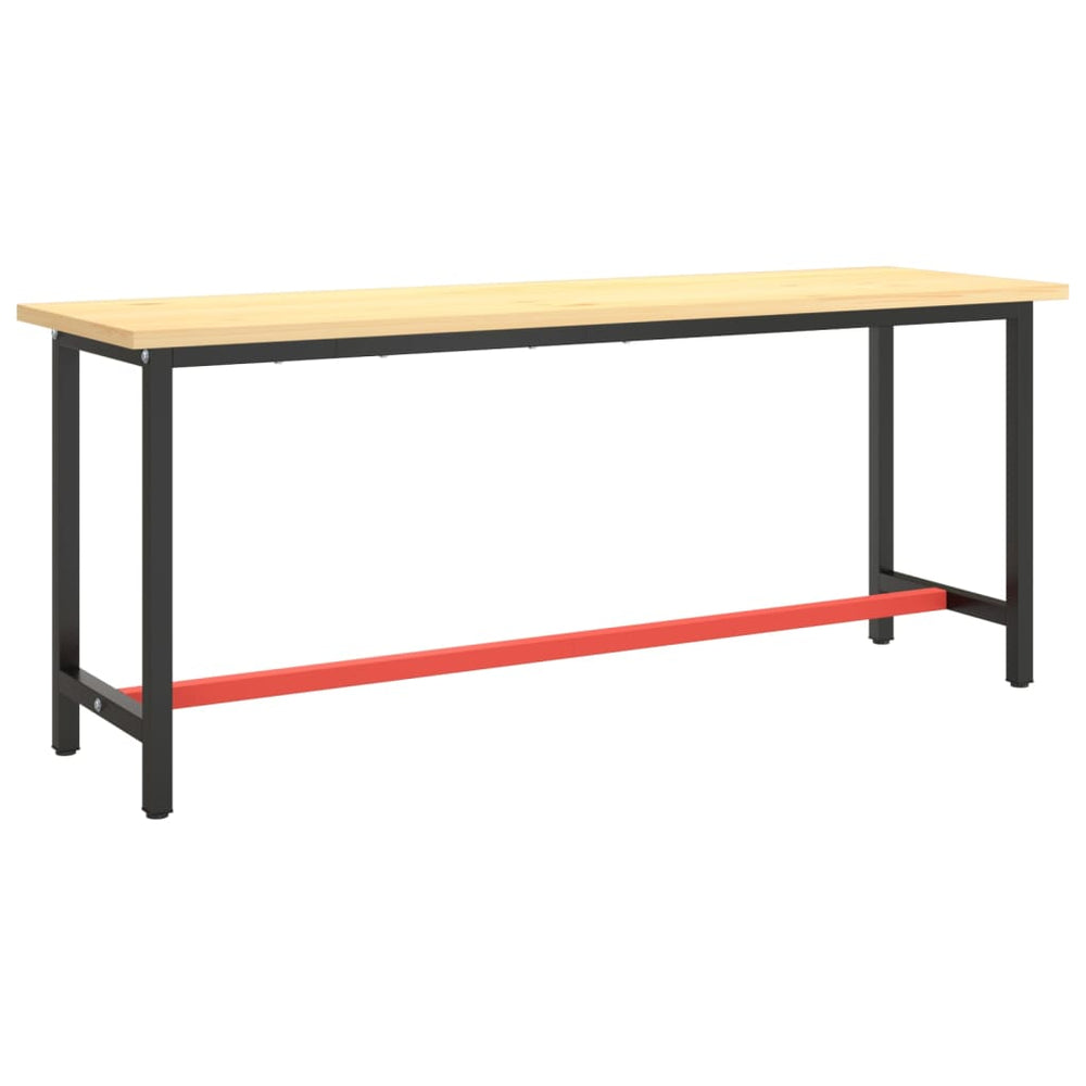 vidaXL Workbench Frame Matte Black and Matte Red 190x50x79 cm Metal