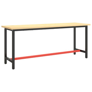 vidaXL Workbench Frame Matte Black and Matte Red 190x50x79 cm Metal