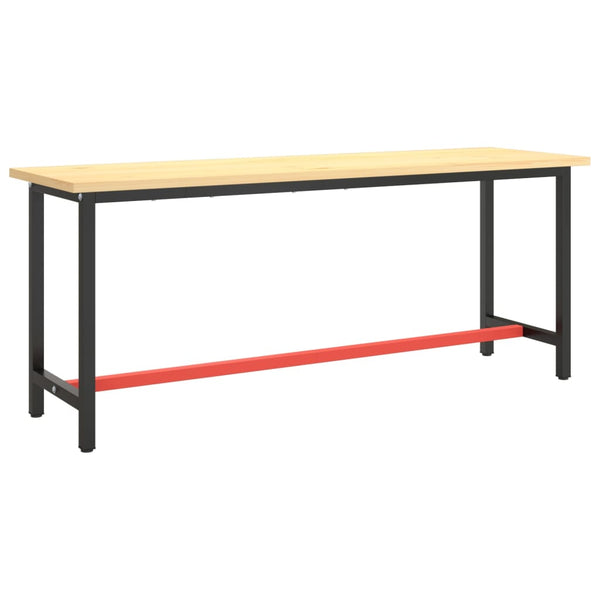 vidaXL Workbench Frame Matte Black and Matte Red 190x50x79 cm Metal
