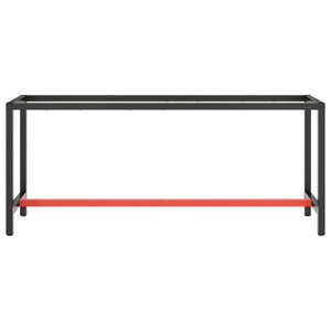 vidaXL Workbench Frame Matte Black and Matte Red 190x50x79 cm Metal