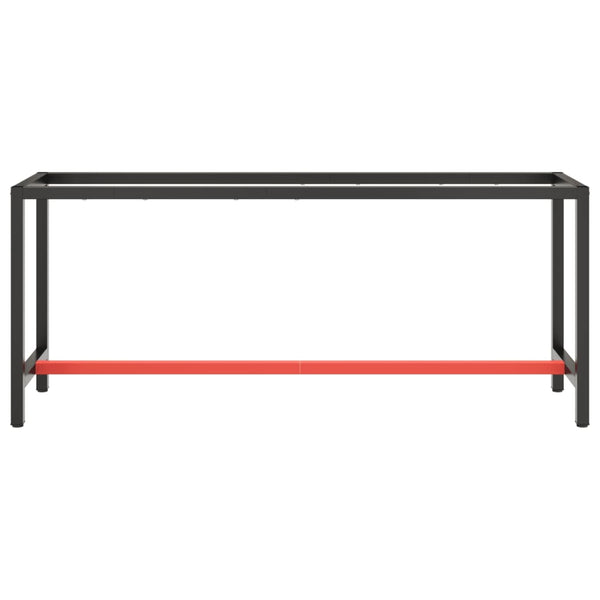 vidaXL Workbench Frame Matte Black and Matte Red 190x50x79 cm Metal