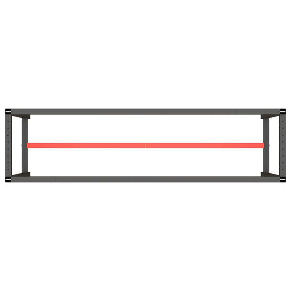 vidaXL Workbench Frame Matte Black and Matte Red 190x50x79 cm Metal