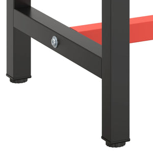 vidaXL Workbench Frame Matte Black and Matte Red 190x50x79 cm Metal