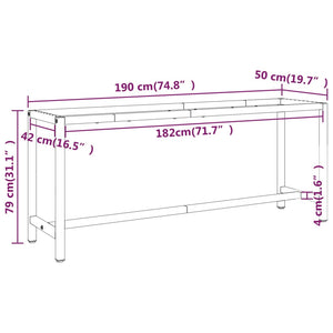 vidaXL Workbench Frame Matte Black and Matte Red 190x50x79 cm Metal