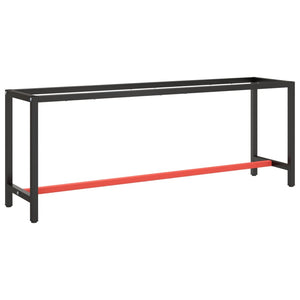 vidaXL Workbench Frame Matt Black and Matt Red 210x50x79 cm Metal