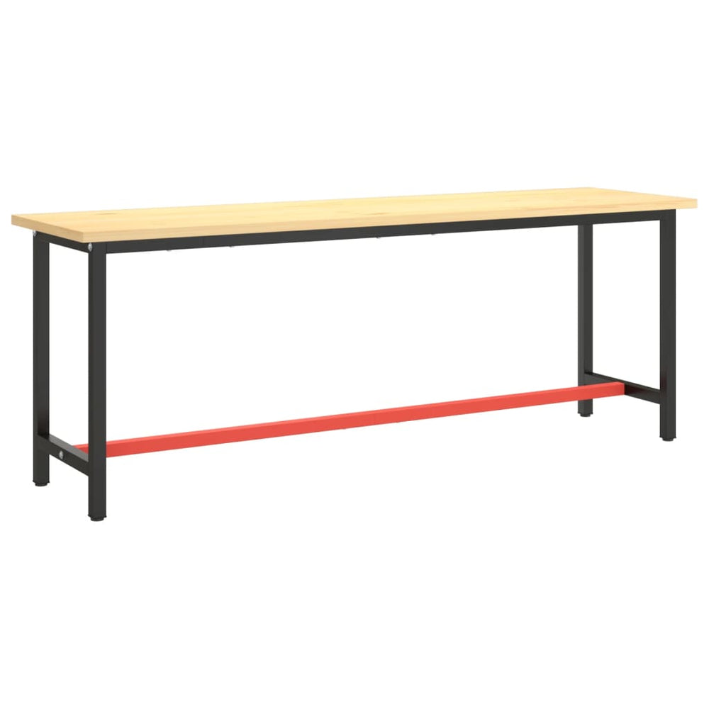 vidaXL Workbench Frame Matt Black and Matt Red 210x50x79 cm Metal