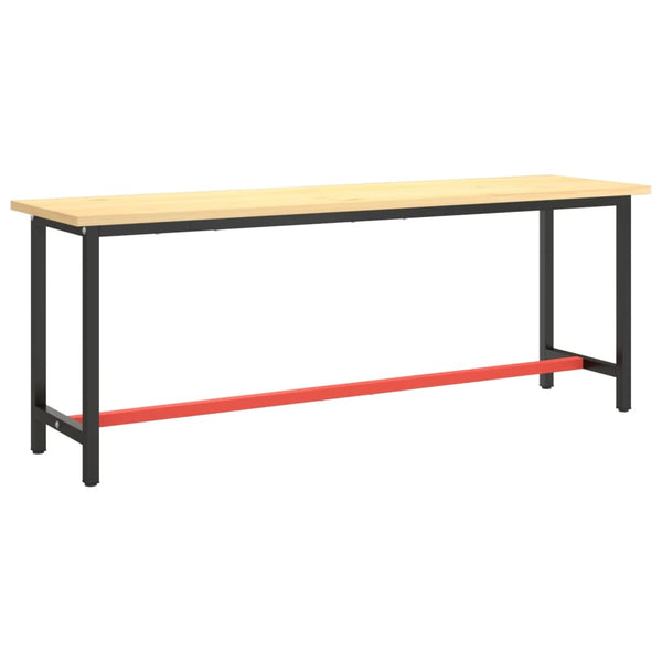 vidaXL Workbench Frame Matt Black and Matt Red 210x50x79 cm Metal