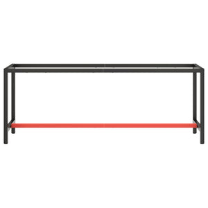 vidaXL Workbench Frame Matt Black and Matt Red 210x50x79 cm Metal
