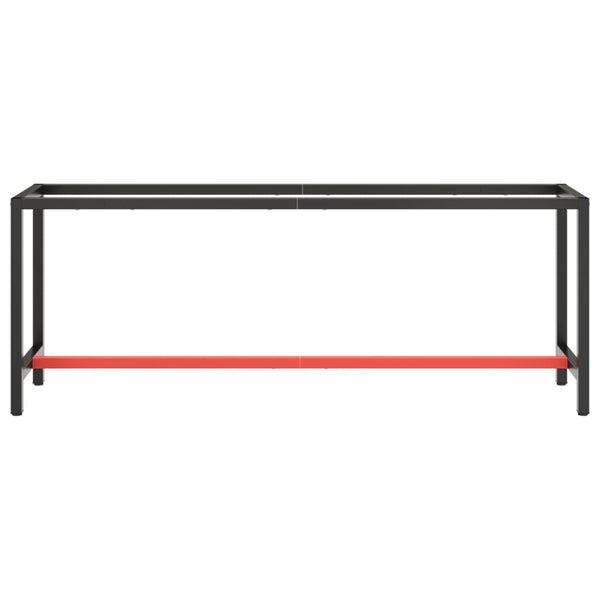 vidaXL Workbench Frame Matt Black and Matt Red 210x50x79 cm Metal