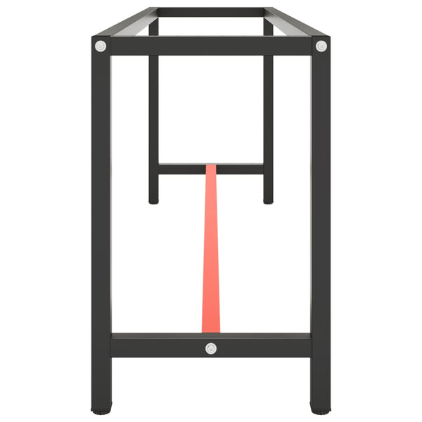 vidaXL Workbench Frame Matt Black and Matt Red 210x50x79 cm Metal