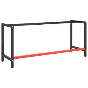 vidaXL Workbench Frame Matt Black and Matt Red 180x57x79 cm Metal