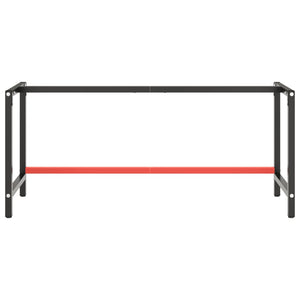 vidaXL Workbench Frame Matt Black and Matt Red 180x57x79 cm Metal