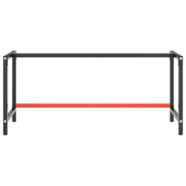 vidaXL Workbench Frame Matt Black and Matt Red 180x57x79 cm Metal