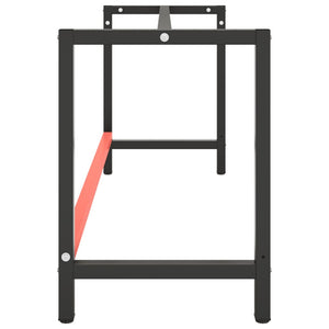 vidaXL Workbench Frame Matt Black and Matt Red 180x57x79 cm Metal