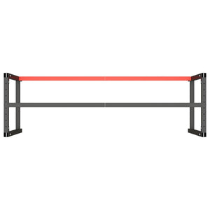 vidaXL Workbench Frame Matt Black and Matt Red 180x57x79 cm Metal
