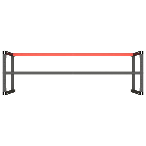 vidaXL Workbench Frame Matt Black and Matt Red 180x57x79 cm Metal