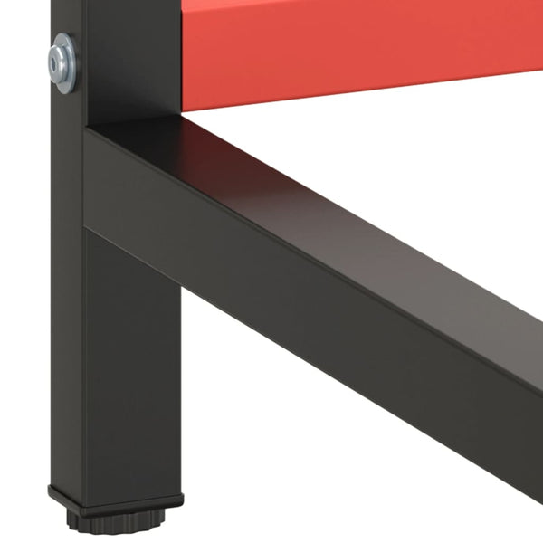 vidaXL Workbench Frame Matt Black and Matt Red 180x57x79 cm Metal