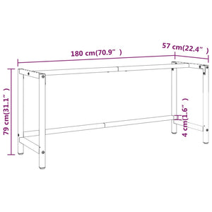 vidaXL Workbench Frame Matt Black and Matt Red 180x57x79 cm Metal