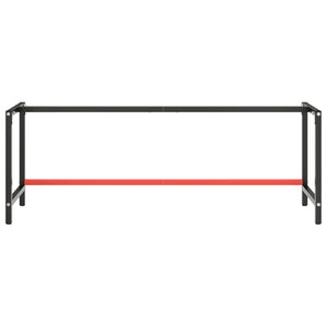 vidaXL Workbench Frame Matte Black and Matte Red 220x57x79 cm Metal