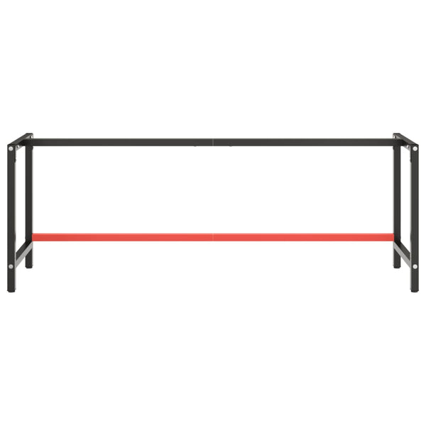 vidaXL Workbench Frame Matte Black and Matte Red 220x57x79 cm Metal