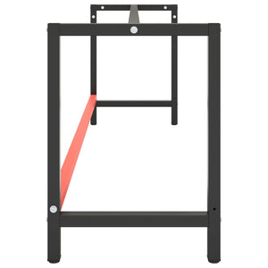 vidaXL Workbench Frame Matte Black and Matte Red 220x57x79 cm Metal