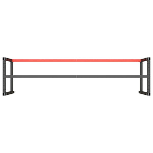 vidaXL Workbench Frame Matte Black and Matte Red 220x57x79 cm Metal