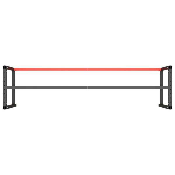 vidaXL Workbench Frame Matte Black and Matte Red 220x57x79 cm Metal