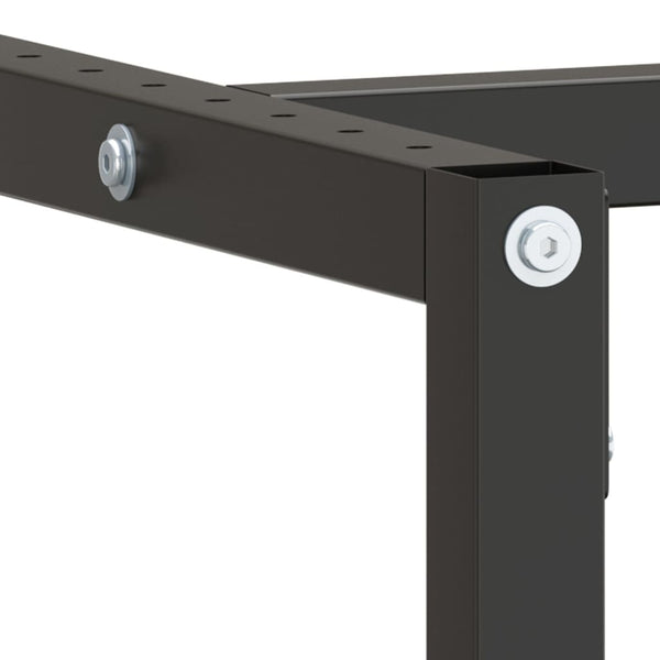 vidaXL Workbench Frame Matte Black and Matte Red 220x57x79 cm Metal