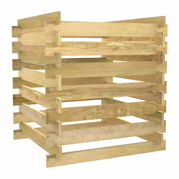 vidaXL Slatted Compost Bin 90x90x90 cm Impregnated Pinewood