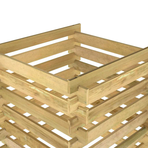 vidaXL Slatted Compost Bin 90x90x90 cm Impregnated Pinewood