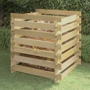 vidaXL Slatted Compost Bin 90x90x90 cm Impregnated Pinewood
