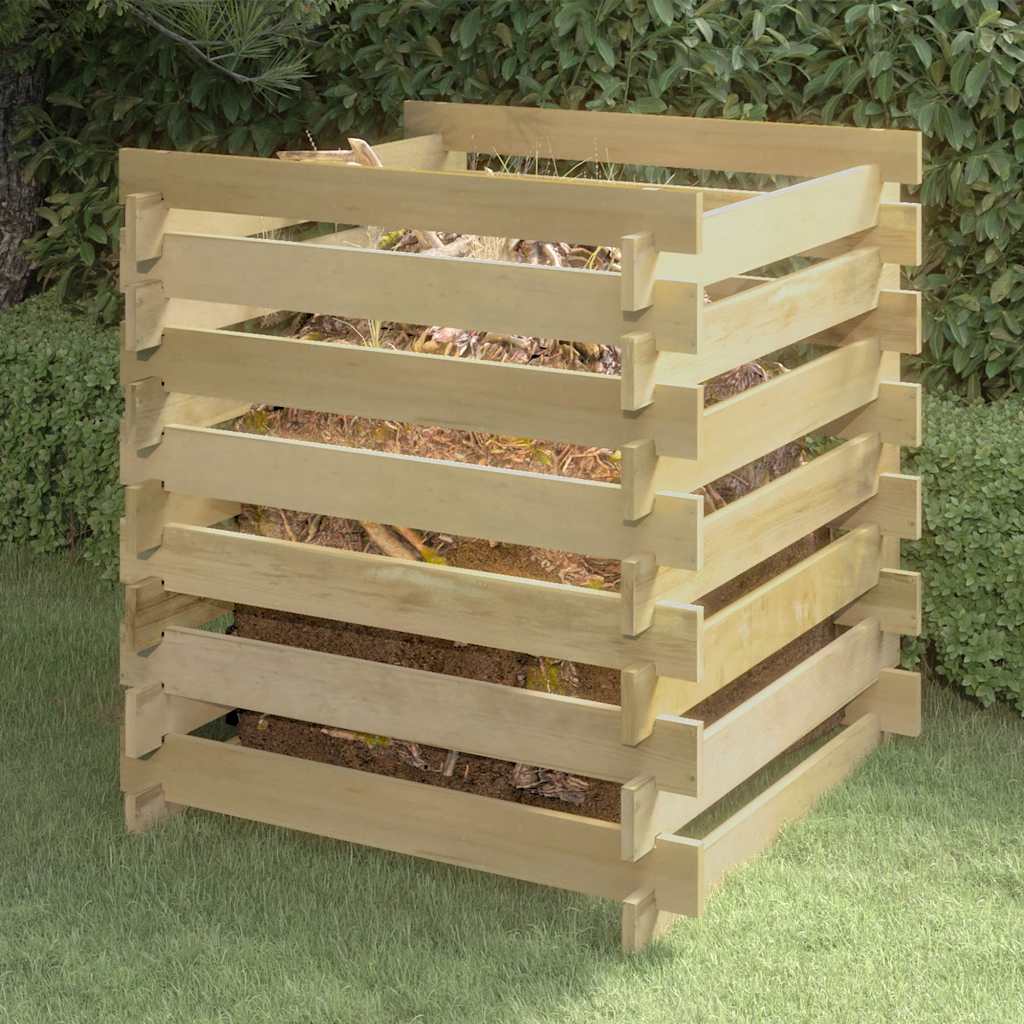 vidaXL Slatted Compost Bin 90x90x90 cm Impregnated Pinewood