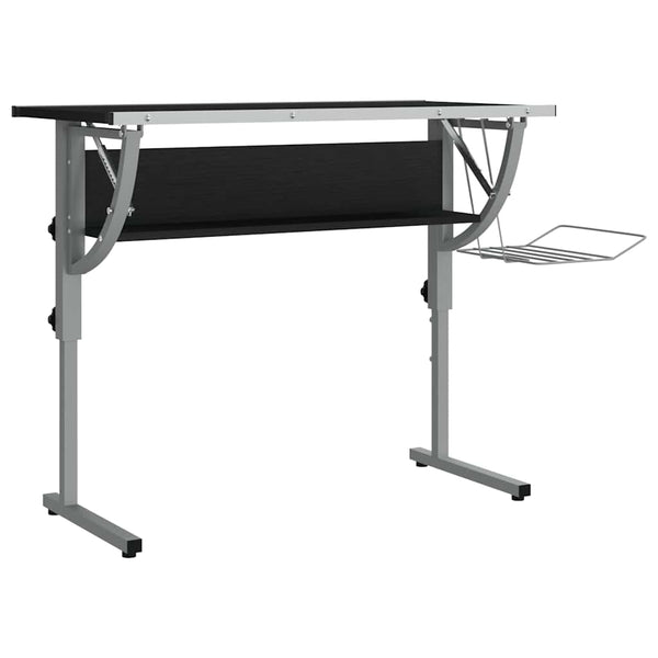 vidaXL Craft Table Black & Grey 110x53x(58-87)cm Engineered Wood Steel