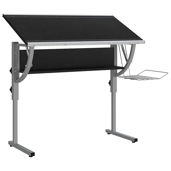 vidaXL Craft Table Black & Grey 110x53x(58-87)cm Engineered Wood Steel