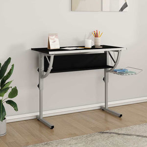 vidaXL Craft Table Black & Grey 110x53x(58-87)cm Engineered Wood Steel