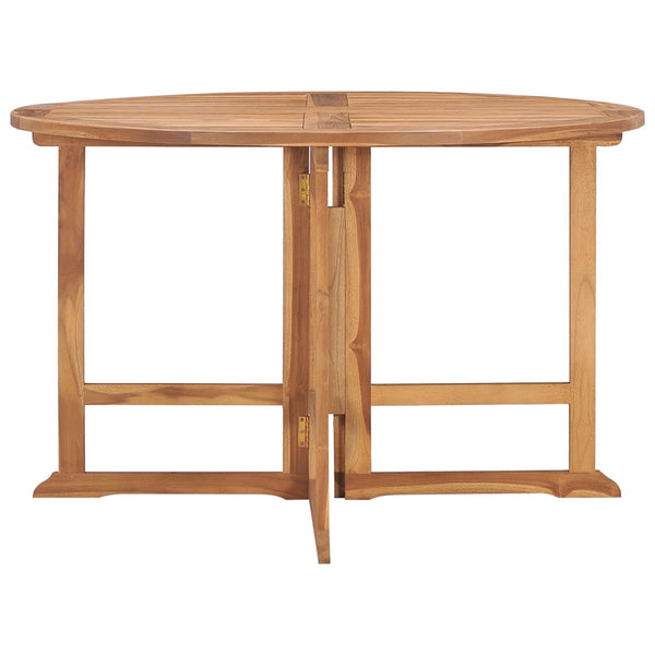 vidaXL Outdoor Folding Dining Table Ø110x75 cm Solid Teak Wood