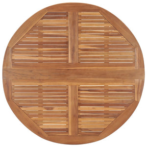 vidaXL Outdoor Folding Dining Table Ø110x75 cm Solid Teak Wood
