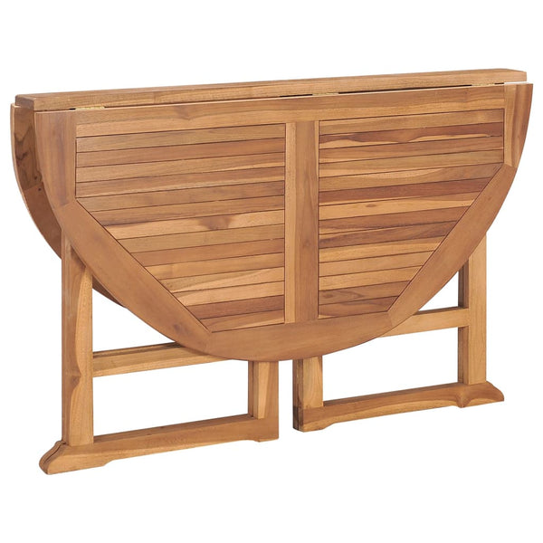 vidaXL Outdoor Folding Dining Table Ø110x75 cm Solid Teak Wood