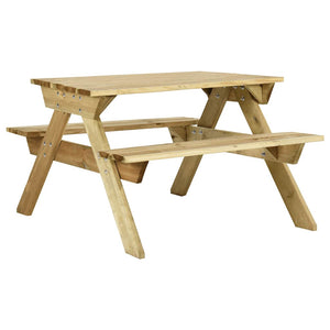 vidaXL Picnic Table with Benches 110x123x73 cm Impregnated Pine Wood
