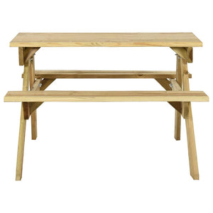 vidaXL Picnic Table with Benches 110x123x73 cm Impregnated Pine Wood