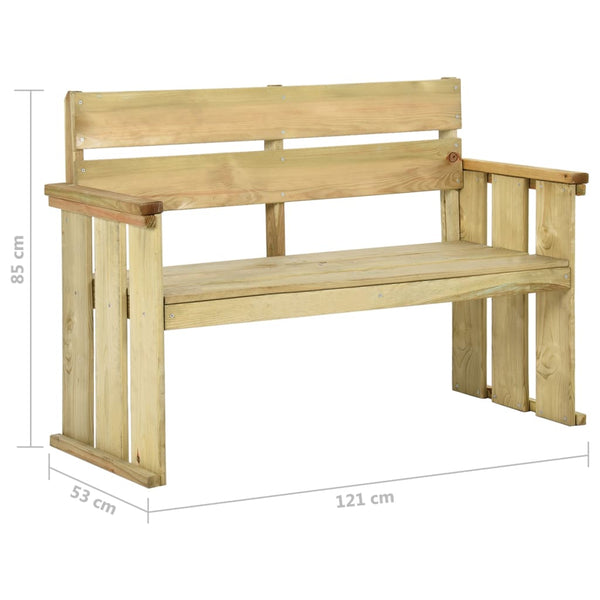 vidaXL Garden Bench 121 cm Impregnated Pinewood