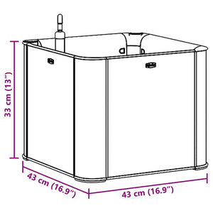 vidaXL Self-Watering Raised Garden Bed Grey 43x43x33 cm