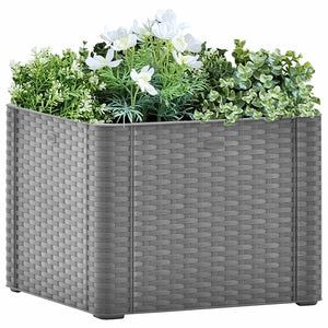 vidaXL Self-Watering Raised Garden Bed Grey 43x43x33 cm