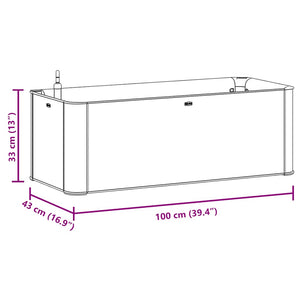 vidaXL Self-Watering Raised Garden Bed Grey 100x43x33 cm