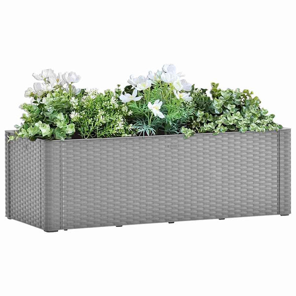 vidaXL Self-Watering Raised Garden Bed Grey 100x43x33 cm