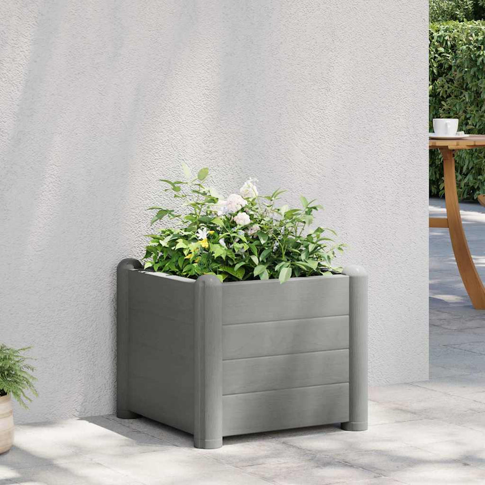 vidaXL Raised Garden Bed PP Stone Grey 43x43x35 cm