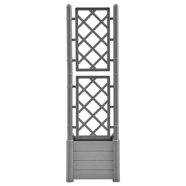 vidaXL Planter with Trellis 43x43x142 cm PP Stone Green