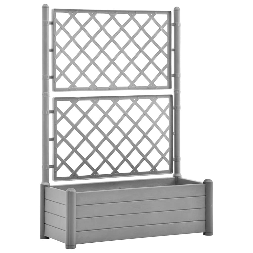 vidaXL Planter with Trellis 100x43x142 cm PP Stone Grey
